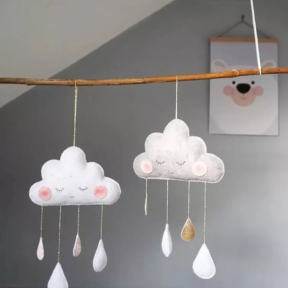 

15pcs Cute Smiling Clouds Nordic Wind Baby Kids Room Nursery Home Cloud Raindrop Wall Hanging Decor Stickers Decal Gifts