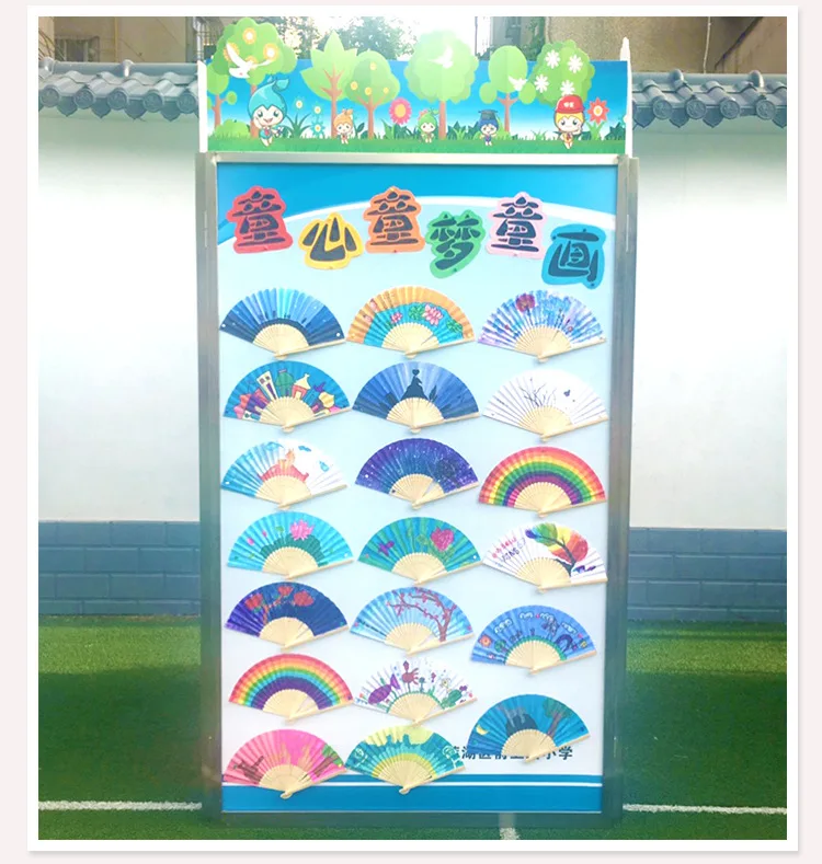NEW 10PCS DIY Folding fan Colour paper fan Children's Graffiti Fan Painting toys DIY Handmade Gifts Arts and Crafts