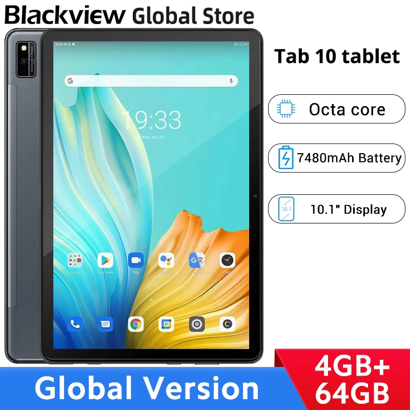 best budget tablet Global Version Blackview Tab 10 tablets 4GB RAM 64GB ROM  10.1" Display Octa core Android 11 7480mAh Battery best cheap android tablet