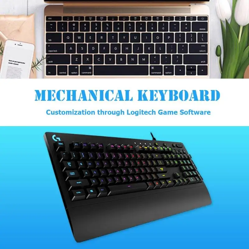Игровая механическая клавиатура logitech G213 с 108 клавишами, проводная usb-клавиатура с RGB подсветкой для Windows 7/8/10