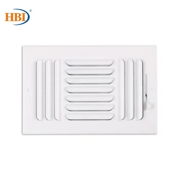 

HBI 3-Way W10" x H6" Curved-Blade Ventilation Grille Air Outlet Valve Air Supply Register Air Vent Cover Steel Ceiling/Sidewall