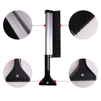 

Removal Ice Scraper Brush Broom Telescopic Aluminum Alloy Snow Defrost