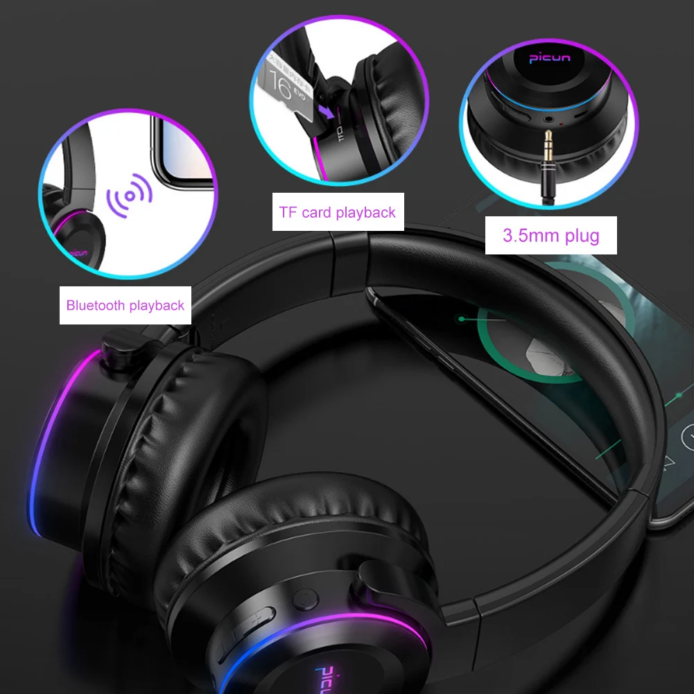 Wireless Headphones Bluetooth 5.0 Headset Foldable Stereo Headphone Gaming Earphones With Microphone