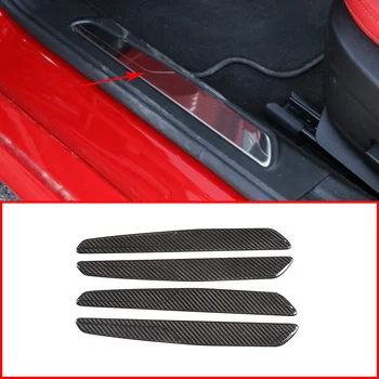 

4pcs 100% Real Carbon Fiber Exterior Door Sill Protect Plate Trim For Alfa Romeo Giulia 2015-2020 Car Accessories