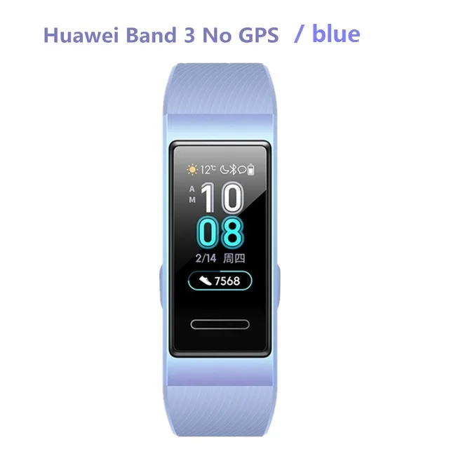 Смарт-браслет huawei Band 3 Pro Band 3, 0,95 дюймов, сенсорный экран, датчик сердечного ритма, браслет для сна, водонепроницаемый, для плавания - Цвет: huawei band 3 blue