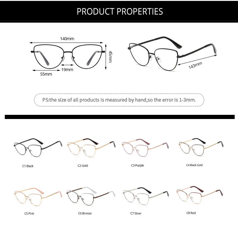 Pro Acme, высокое качество, металлическая оправа, кошачий глаз, очки, оправа для женщин, Ретро стиль, оптические компьютерные очки, очки по рецепту, PC1318