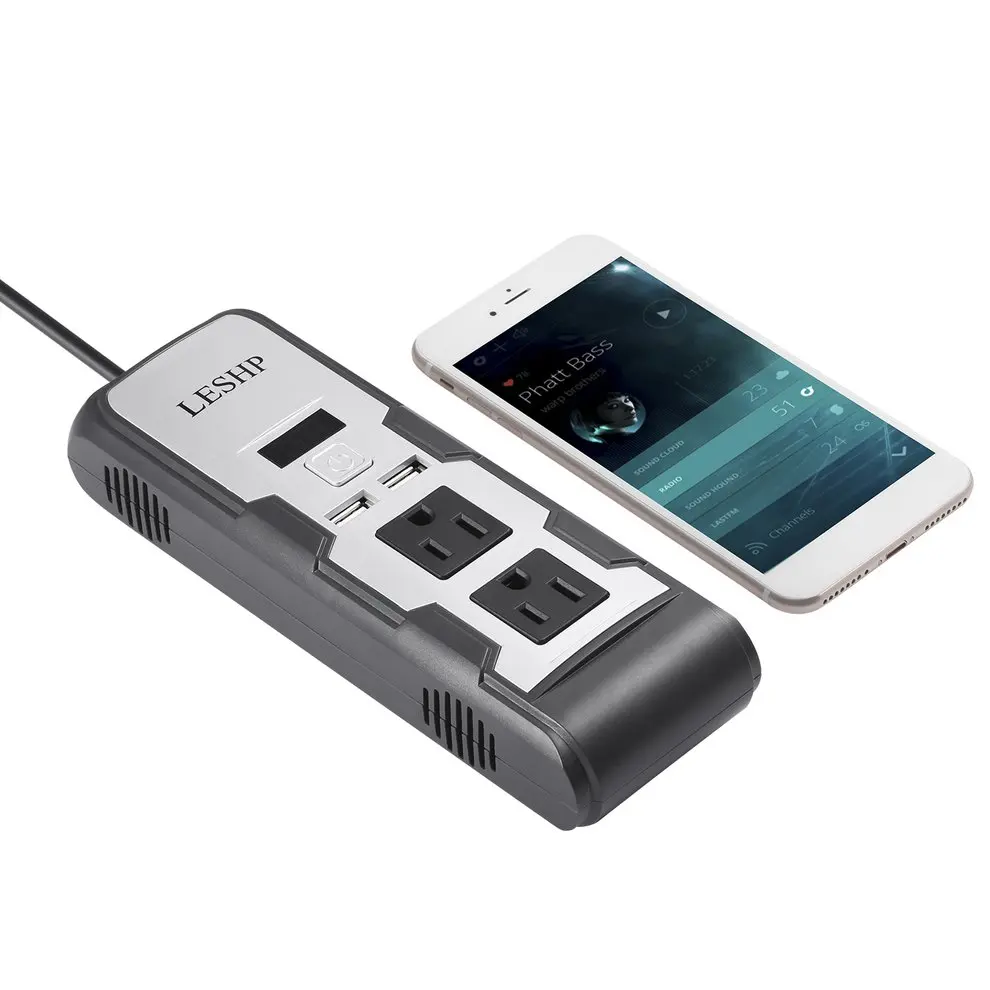 LESHP 150 Вт автомобильный инвертор полосы двойной США розетки 4.2A двойной usb зарядки порты Автомобильный Прикуриватель кабель DC12V для DVD