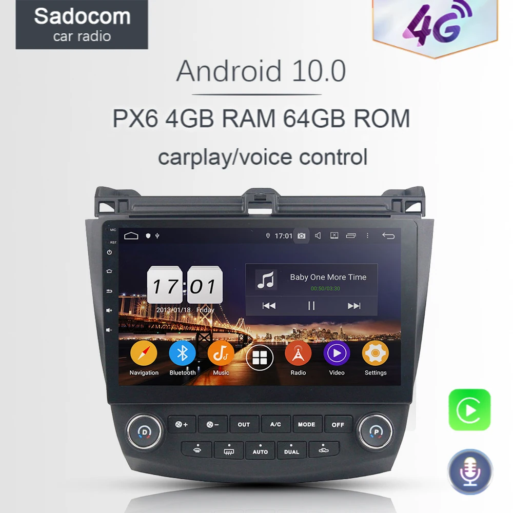 10 1 &quotDSP PX6 Android 0 для Honda ACCORD 7 2003 2006 2007 TDA7851 4 Гб RAM 8core 64G Автомобильный dvd плеер GPS