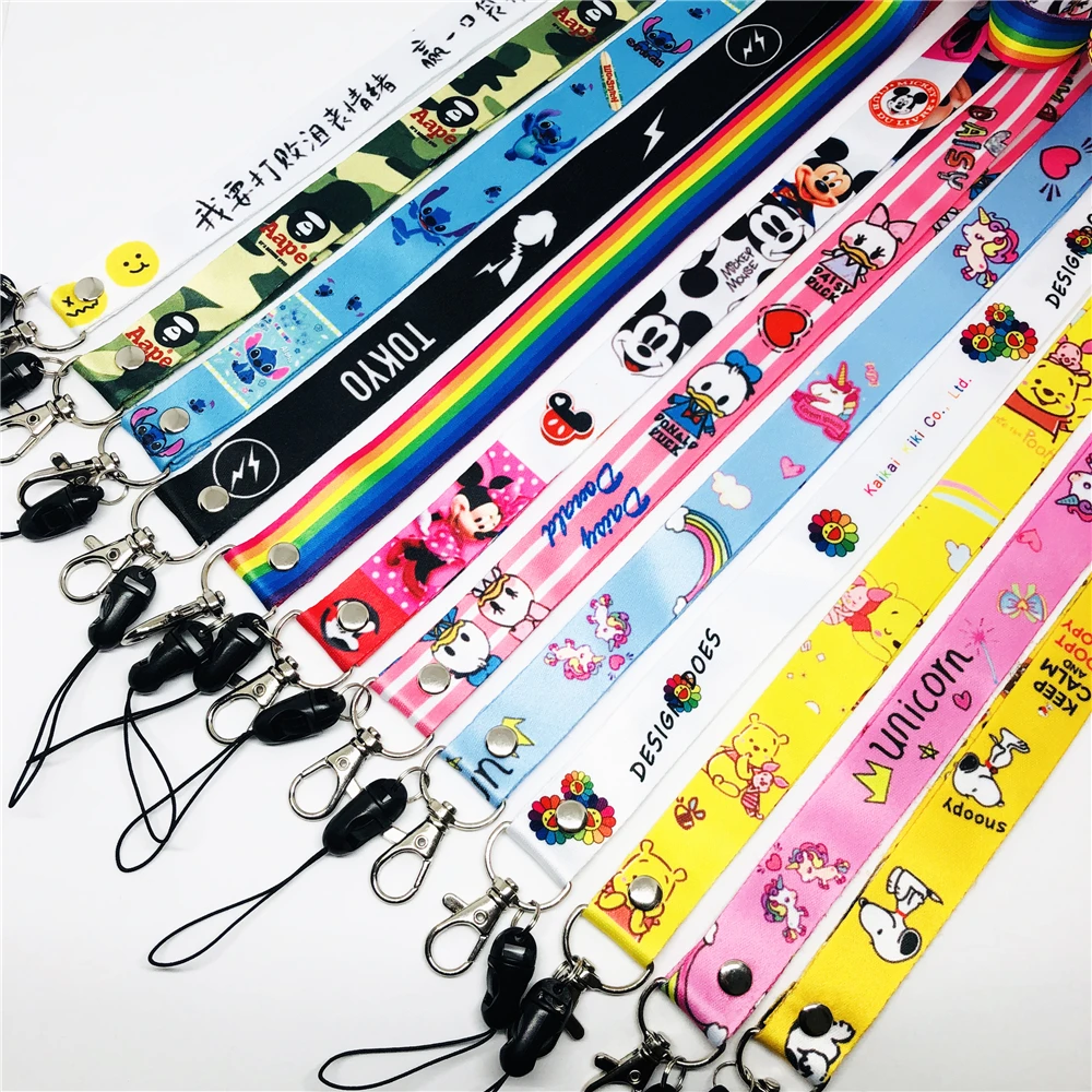 

Cartoon Cute Lanyard For Keys Lanyard For Iphone Samsung Phones MP3 USB Flash Drives Keys Keychains ID Name Tag DIY Hang Rope