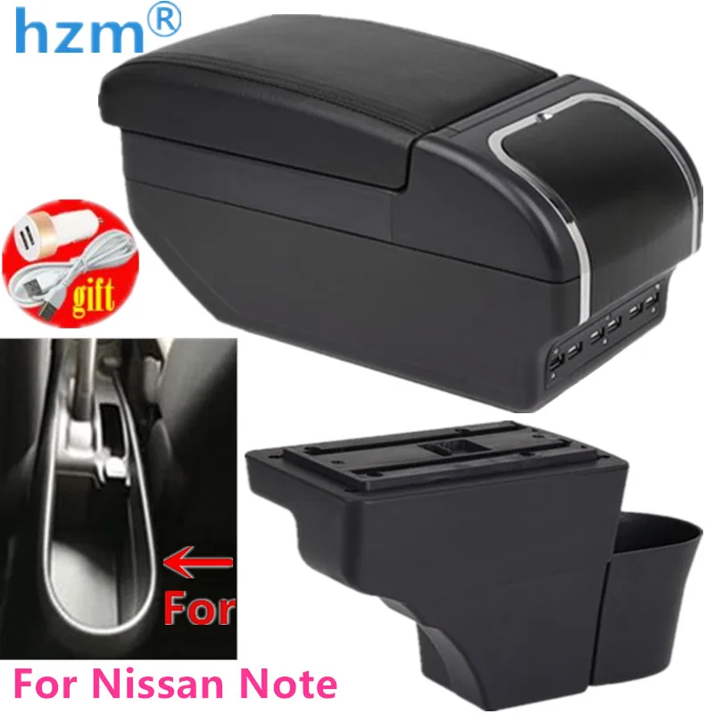 For Nissan Note Armrest 2016 2017 2018 Usb Charging Double Layer