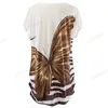 Nice-forever Summer Butterfly Stripes Printed Casual Dresses Shift Loose Women Dress 182 ► Photo 3/5