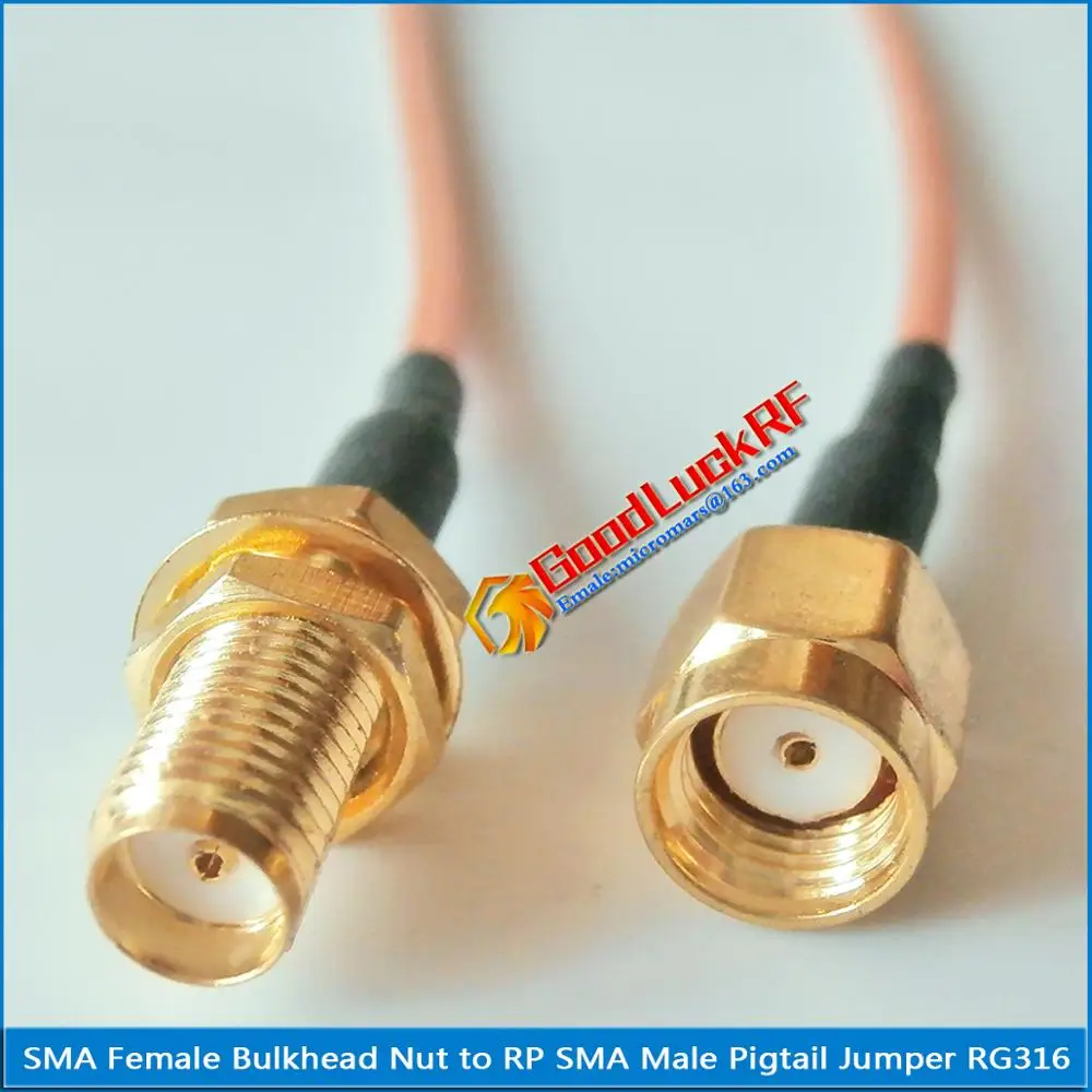 1X Pcs High-quality RP-SMA RPSMA RP SMA Male to Female O-ring Bulkhead Mount Nut plug RG316 Pigtail Jumper Cable Low Loss | Обустройство