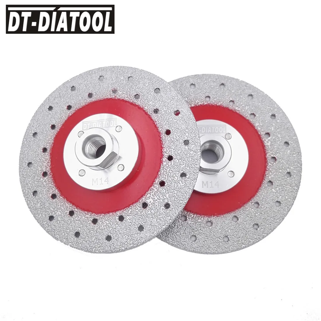 DT-DIATOOL 2 шт. 125 мм/" M14 двухсторонняя вакуумная пайка Алмазная резка и шлифовальный диск пильный диск Быстрая резка измельчения мрамора гранита