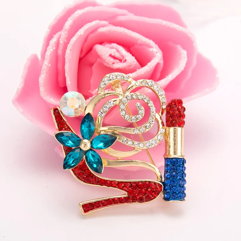

New Style Fashion Korean-style Brooch Spring High Heel Shoes DIY Brooch Lipstick Scarf Buckle Accessories