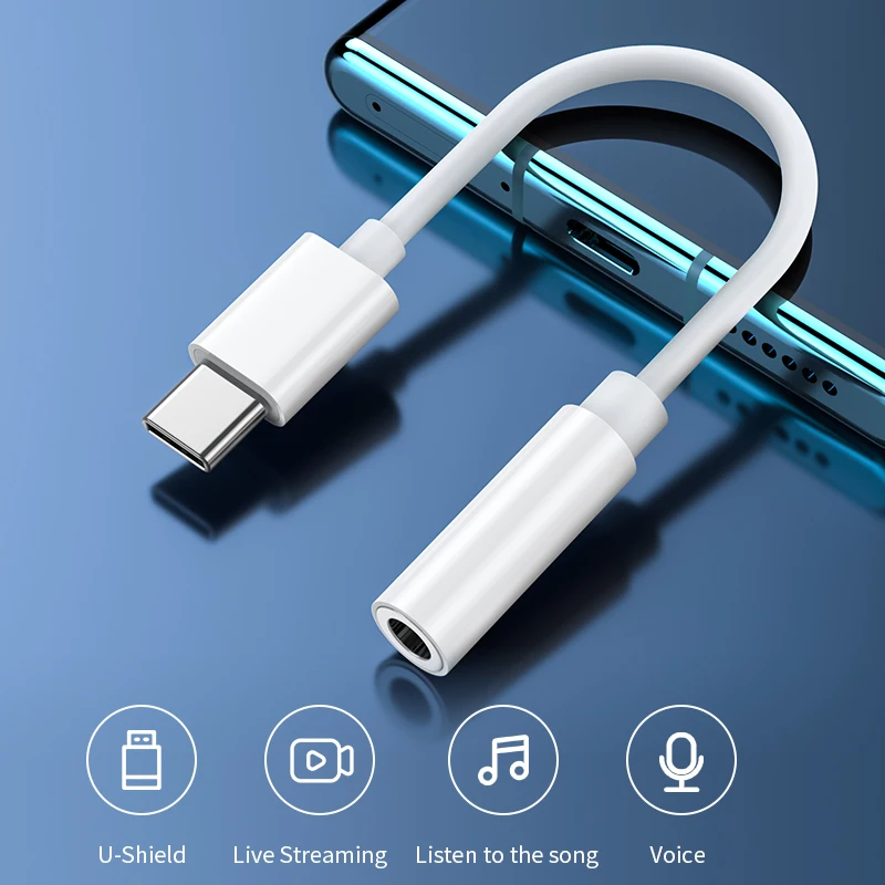

3PCS USB C to 3.5mm AUX Headphones Adapter Audio cable For Samsung Huawei Honor Xiaomi Redmi Earphones Type C to 3.5mm Converter