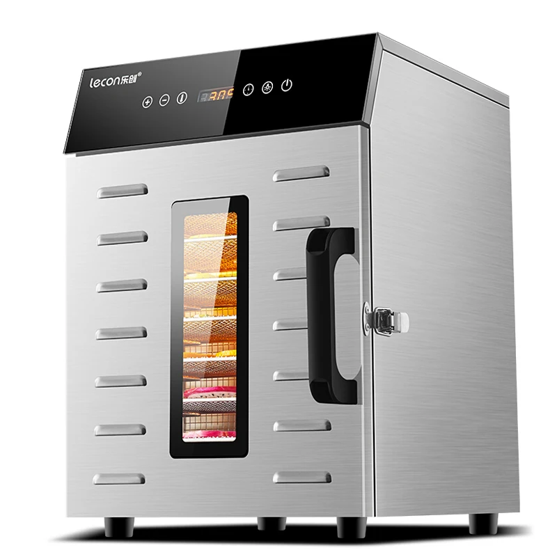 

Dehydration Fruit Dryer Commercial Dried Fruit Machine Household Touch 8-layer Visible Light Vegetables Fruits Pet Food Dryer