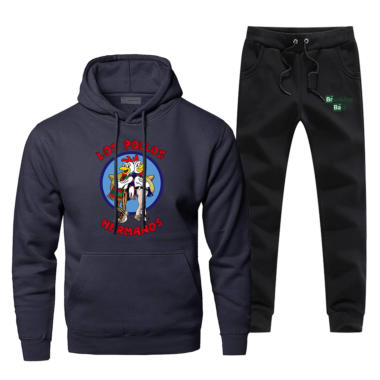Breaking Bad, полный мужской спортивный костюм, LOS POLLOS Hermanos, Мужской полный костюм, спортивный костюм, модный ТВ-шоу, термо нижнее белье, уличная одежда - Цвет: Dark Blue