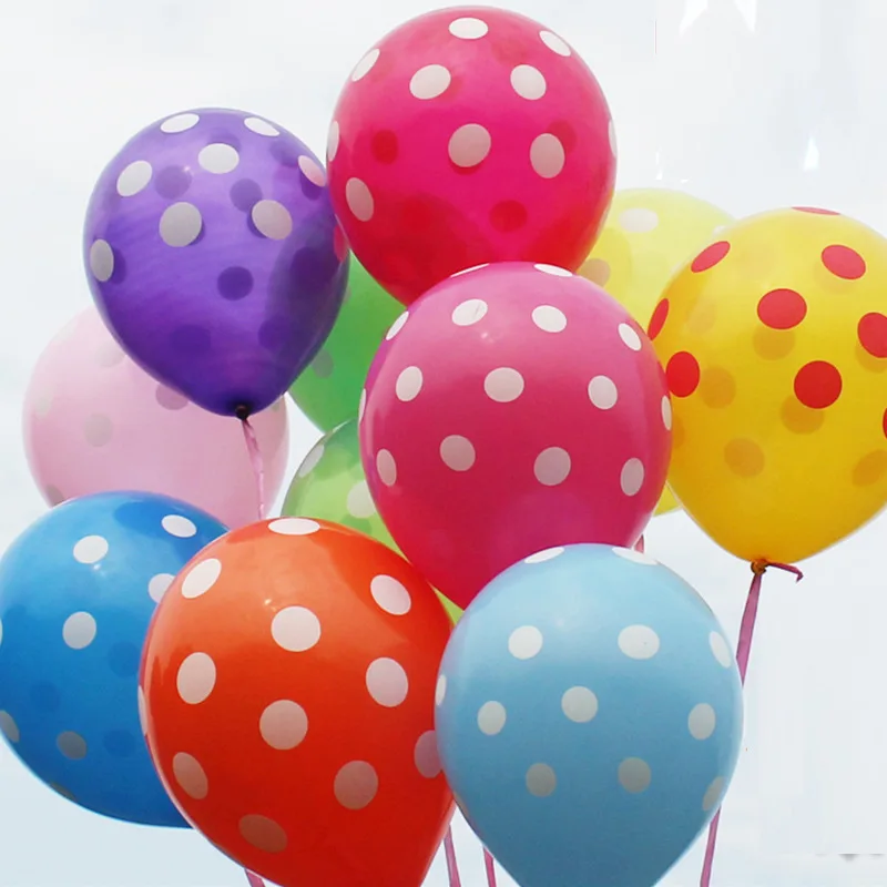 10 Uds 12 pulgadas de lunares rojo y negro de látex Globos de cumpleaños Globos boda bebé ducha decoraciones de fiesta