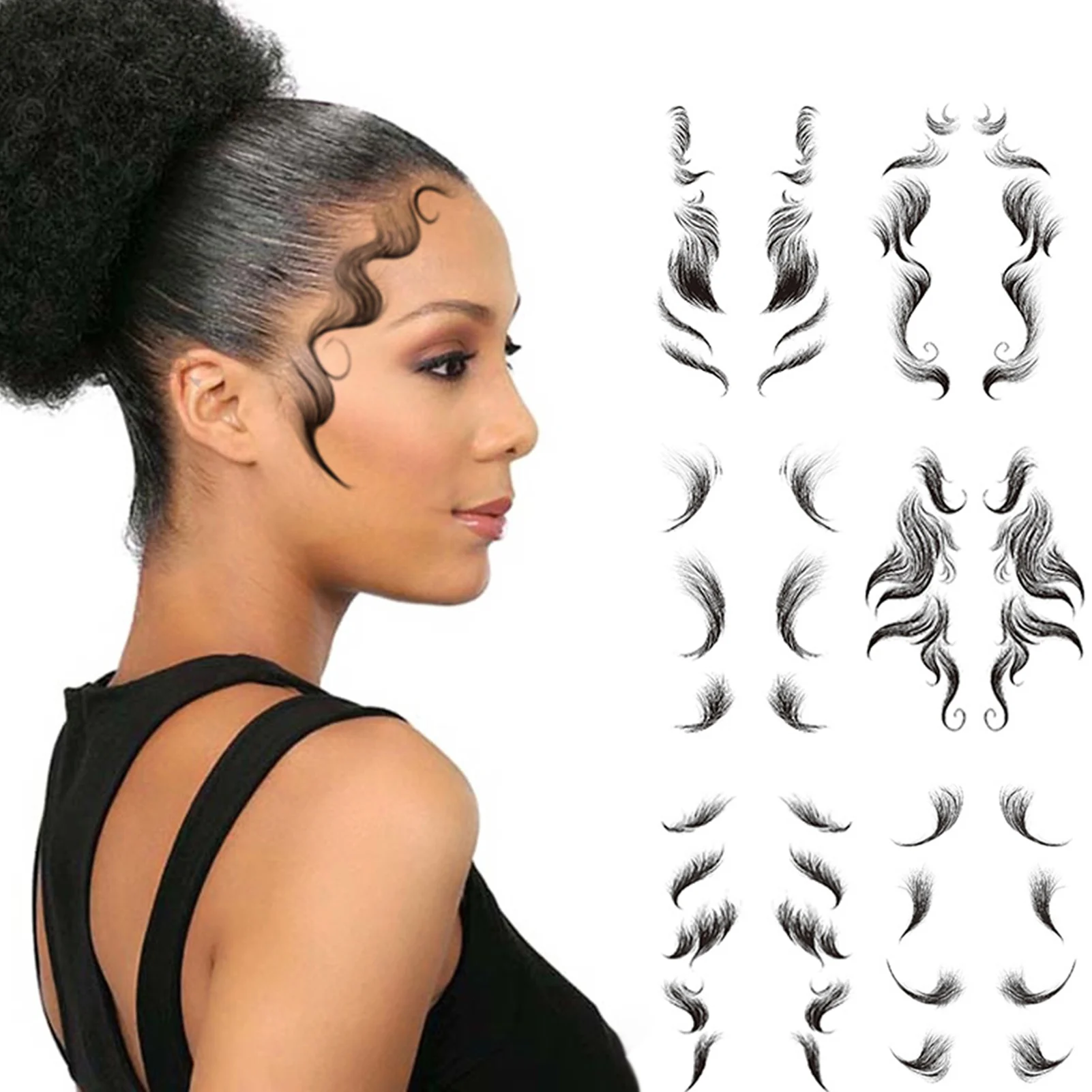 BabyHairTattooSticker7StylesSlayedEdgesHairstylesTattooEdge