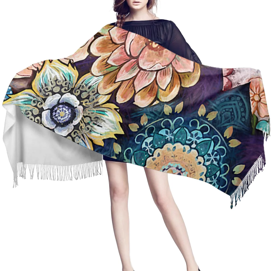 Женский шарф на весну и зиму китайские теплые кашемировые шарфы с розовым