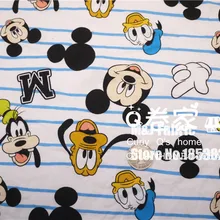 Трикотажная хлопковая ткань с рисунком Микки Мауса, 50X160 м, Лоскутная одежда для малышей, сшитая футболка