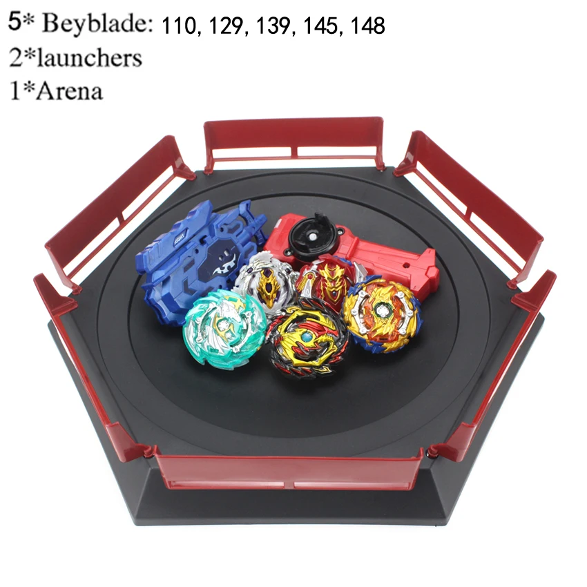 Новый Beyblade Burst набор игрушек Beyblades Арена Bayblade набор металла Fusion Fighting Gyro 4D с 4 пусковой установкой вращающиеся верхние лезвия игрушки