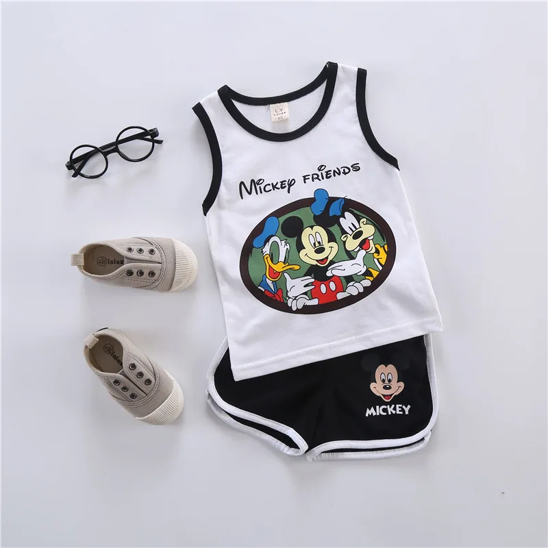 baby clothes penguin set Cotton Casual Summer Newborn Baby Boys Girls Outfits Suit Cartoon Minnie Short Sleeve T-shirts Tops+Shorts 2Pcs Kids Tracksuits baby girl cotton clothing set
