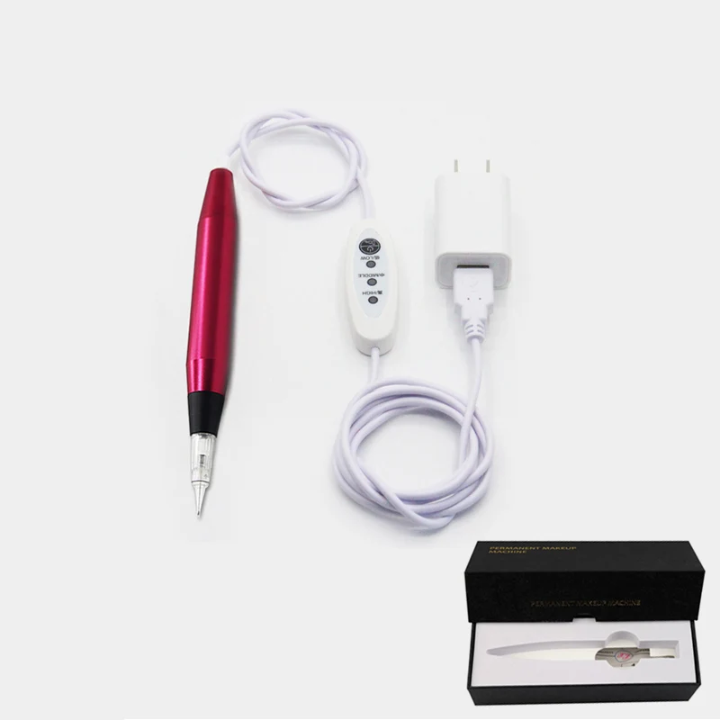 

Body Art Professional Makeup Tattoo Pen Machine Eyebrow Lip Permanent Contour Pen Beauty Art Tattoo Gun with Cartridge Needles