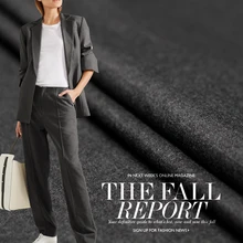 Темперамент серый высокого класса камвольной шерсти весна и осень толстые брюки одежда ткань высокое качество шерстяной ткани