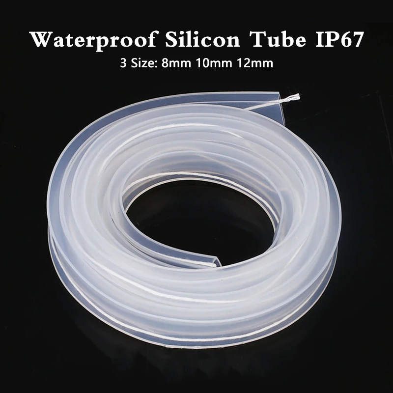 Transparent Silicon Tube 5m 10m 8mm 10mm 12mm IP67 Waterproof Hose For 5050 3528 5630 ws2801 ws2811 ws2812b Led Strip Light heat shrink tubing