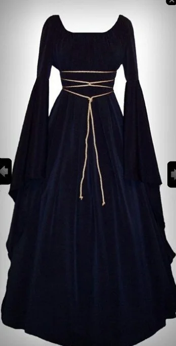 BacklakeGirls винтажное платье с длинными рукавами и круглым вырезом, атласное черное вечернее платье, однотонные Вечерние платья на Хэллоуин Vestidis De Fiesta Largos - Цвет: navy blue