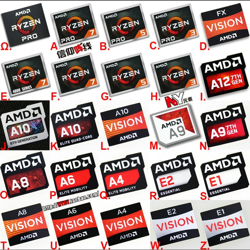 Factory Wholesale Amd Processor Series Athlon Ryzen R 3 5 7 Logo Pro7 Generation a12 Label Sticker Stationery Sticker Aliexpress