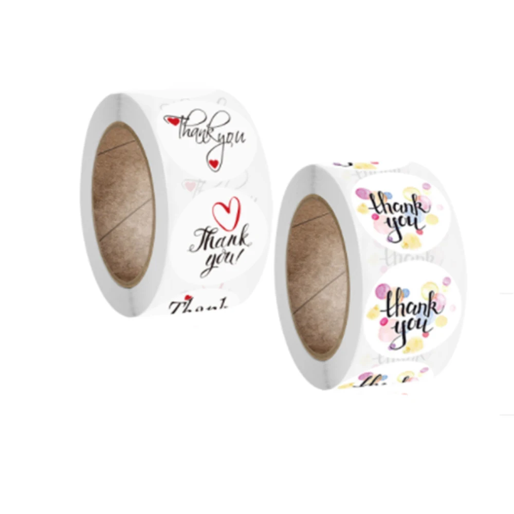 白底红心thank you贴纸1