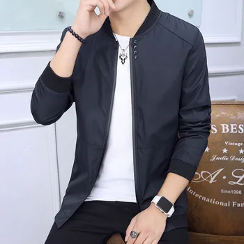 

2019 Spring and Autumn Casual Solid Color Slim Fashion Baseball Jacket Men's Jacket Brand Clothing jaqueta masculino M-4XL