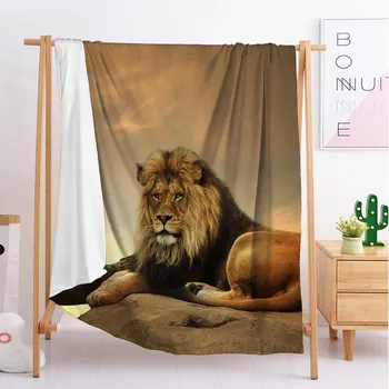 

2020 Lion animal Custom blankets Large and small size throw blanket tapestry sleeping blanket flannel blanket bedding