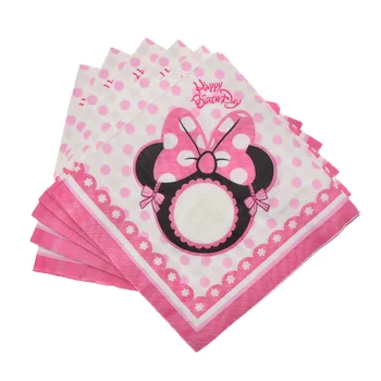 

40pcs Minnie Mouse Napkins Party Decorations Baby Shower Disposable Tableware Party Supplies Mickey Mouse Birthday Party for kid