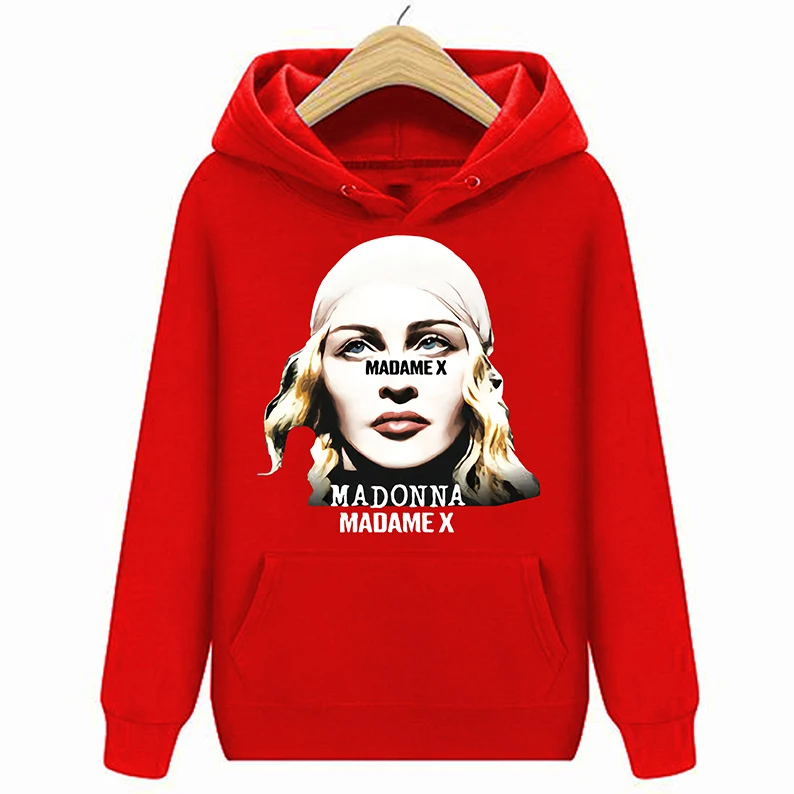 Madonna Madame X Logo Hoodies Sweatshirts All Size S To 5Xl Catton - Цвет: Красный