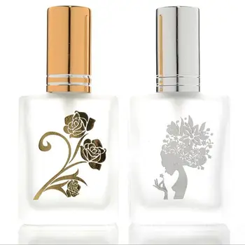 

100Pcs Personality Pattern 15Ml Spray Bottle Glass Frosted Skin Care Cosmetics Portable Sub-Bottle Refillable Perfume Toner Vial