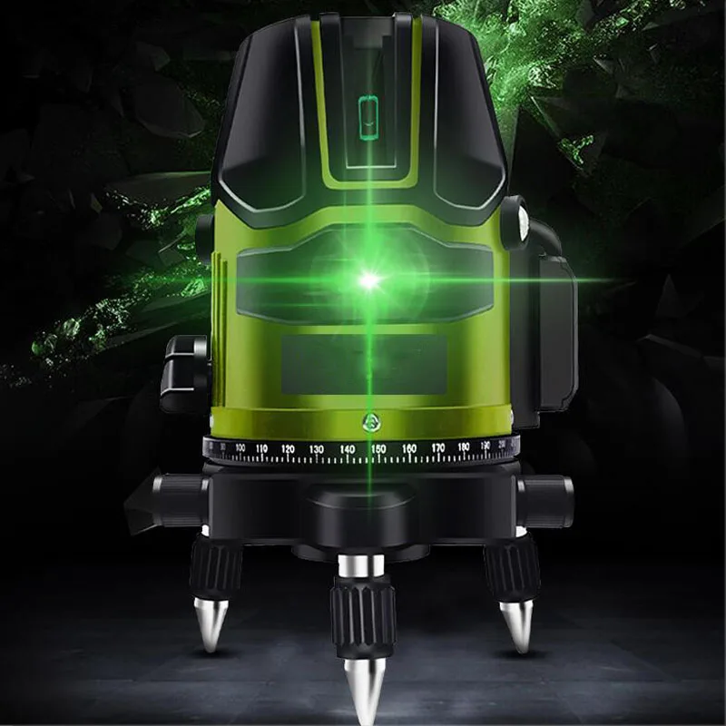 

3-Line 3D Green Light Crosshair Laser Level Self-Balancing 360 Degree Vertical And Horizontal Laser Level Outdoor Mode Receiver