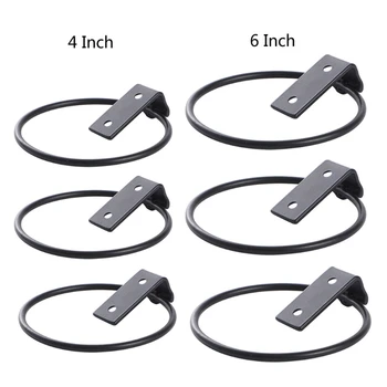 

3 Pack 4/6 Inch Plant Holder Ring Flower Pot Holder Ring Wall Mounted Wall Planter Hook for Herb Plant Collapsible Black