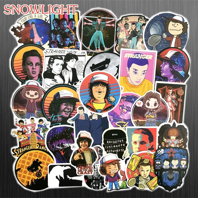 50 pcs/lot Stranger Things Stickers Anime Pegatina For Children On The Laptop Fridge Phone Skateboard Suitcase Cool Sticker