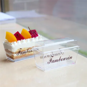 

Transparent square disposoable dessert cup 135ml small thicken plastic cup party birthday favor pudding jelly cake decor cups
