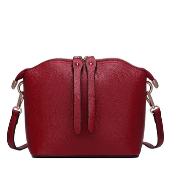 

Women's Handbag Shell European And American Leather Shoulder Bag Messenger Simple Zipper First Layer Cowhide Ladies Leather
