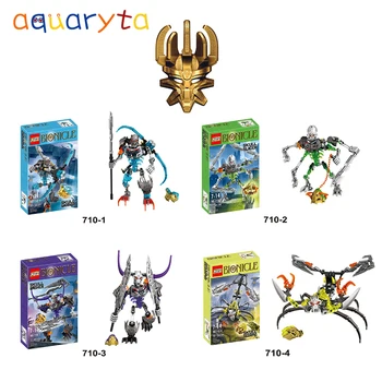 

Aquaryta BIONICLE Series 710 Skull Warrior Slicer Basher Scorpio Figures Building Blocks Toy for Boy 70791/70792/70793/70794