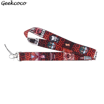 

10pcs/lot J1677 Horror Movie Twin Keychain Accessories Safety Breakaway Mobile Phone ID Badge Holder keys Straps Neck lanyard