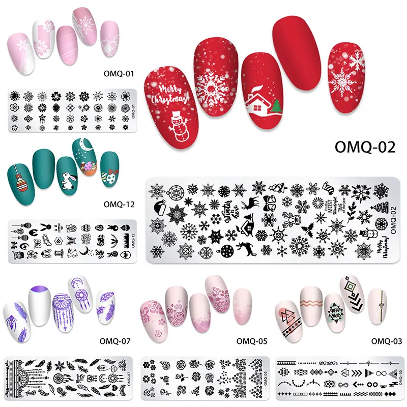 

Nail Stamping Plate Mix Flower Butterfly Geometry Cartoon Designs Transfer Stencils Stamp Template for Printing Manicure Tools