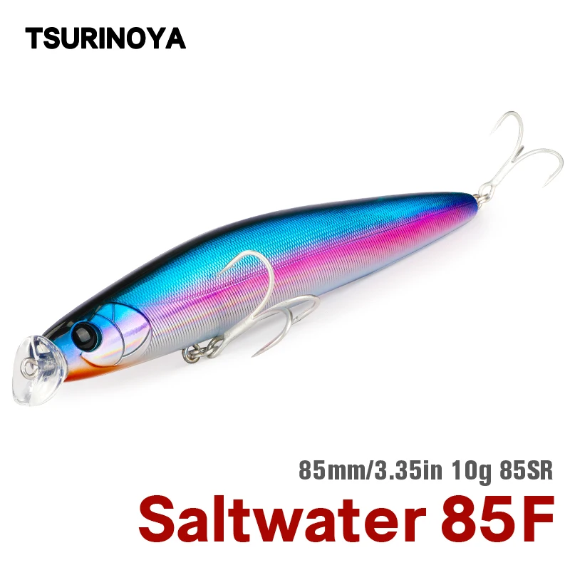 TSURINOYA Minnow DW80 жесткие рыболовные приманки 85 мм 10 г чешуйчатая цветов с тройным