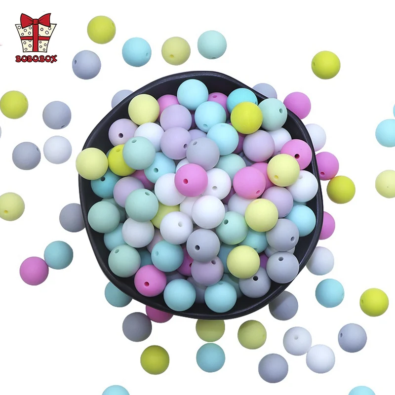 BOBO.BOX силиконовые бусины без BPA 9/12/15/19 мм 100 шт. игрушки для прорезывания зубов