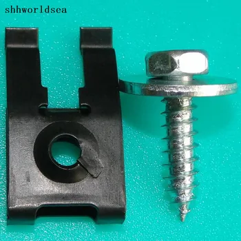 

Shhworldea Black & Silver White Hexagon Tapping Screw &U-Type Iron Fastener Clip