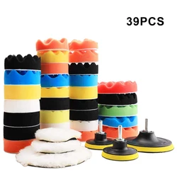 Kit de tampons de polissage pour voiture, 39 pièces, pour perceuse M10, mousse de forage, tampon de polissage, tampon de polissage pour voiture 